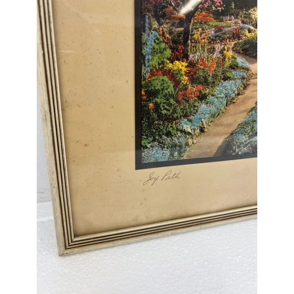 Vintage Art Deco Wood Picture Frame Cream FITS 11x14 Glass Joy Path Garden Print
